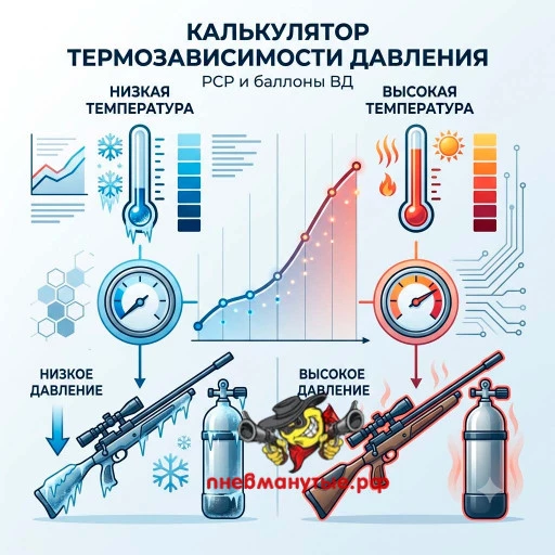Калькулятор термозависимости давления (PCP и баллоны ВД) Калькулятор термозависимости давления (PCP и баллоны ВД)